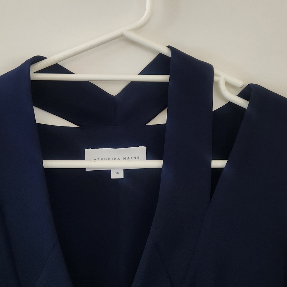 Veronika Maine Size 16 Navy Blue Dress - Picture 4 of 5